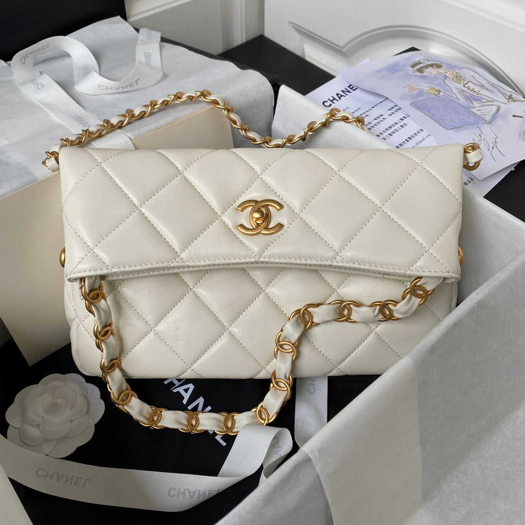 Chanel Shoulder Bag AS4754 White Lambskin