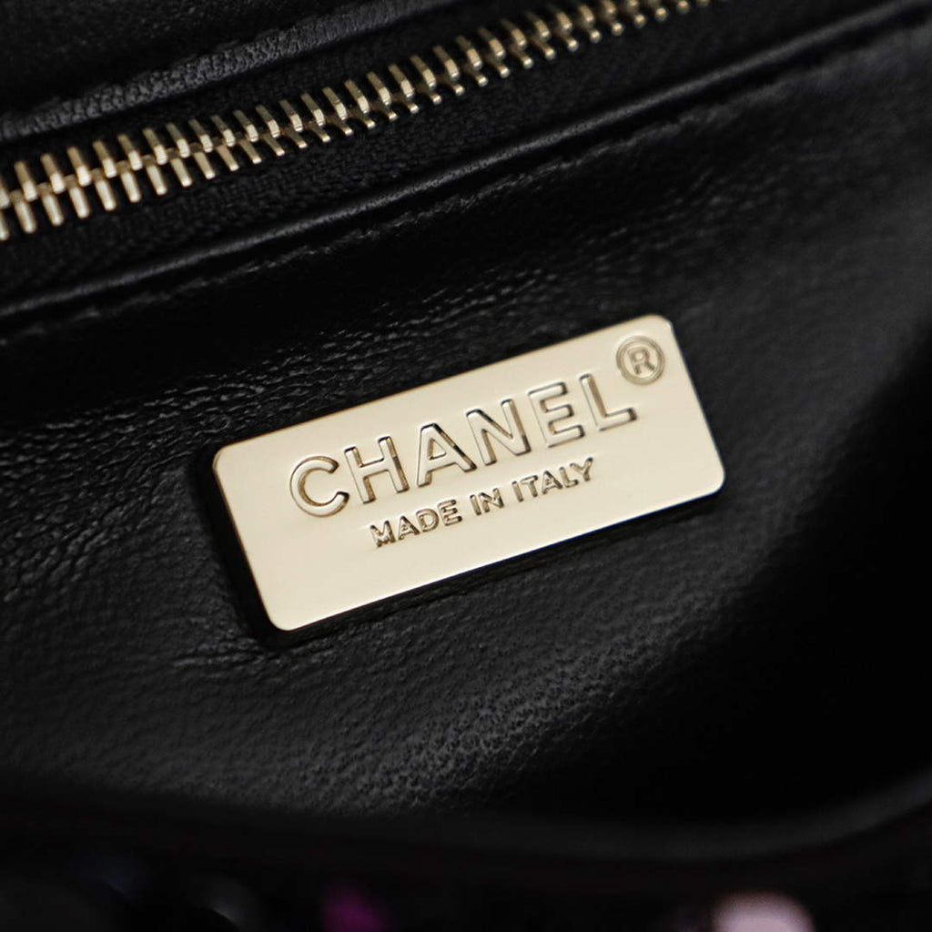 Chanel Shoulder Flap bag, AS4561 Sequins, Black & Red