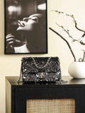 Chanel Shoulder Flap bag, AS4561 Sequins, Black