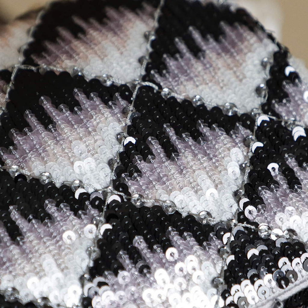 Chanel Shoulder Flap bag, AS4561 Sequins, Black & White