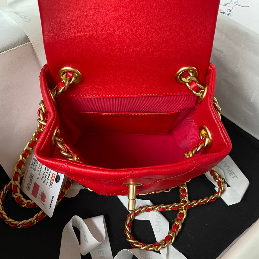 Chanel Small backpack AS4275 Calfskin Red