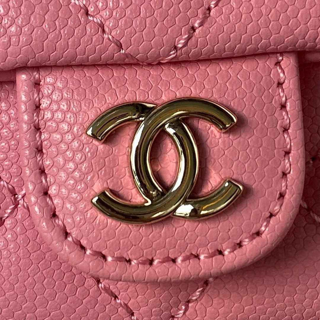Chanel backpack AS4398 Grained shiny calfskin Pink