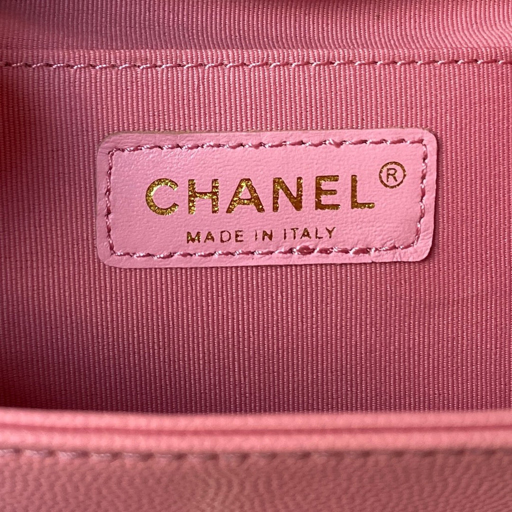 Chanel backpack AS4398 Grained shiny calfskin Pink
