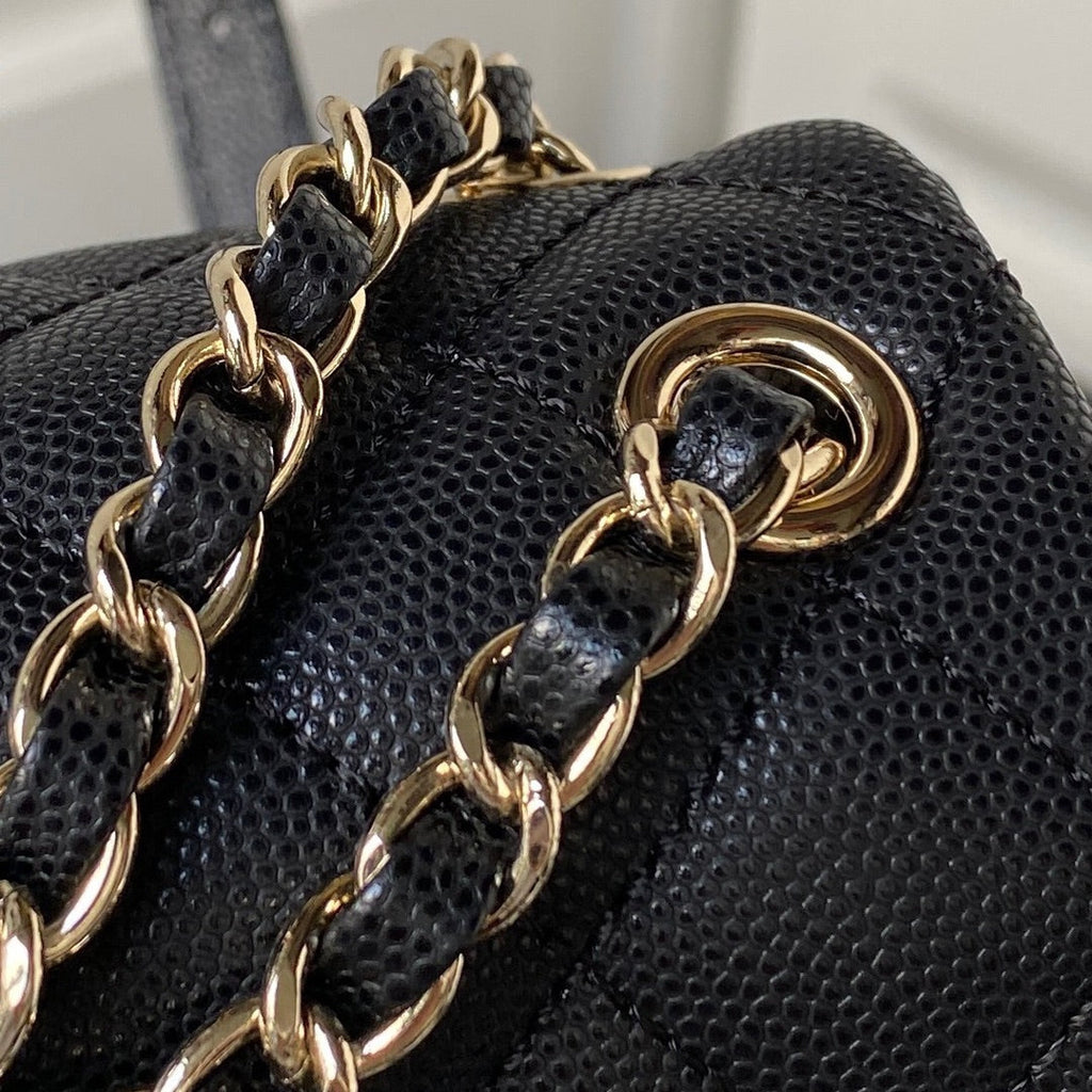 Chanel backpack AS4398 Grained shiny calfskin Black