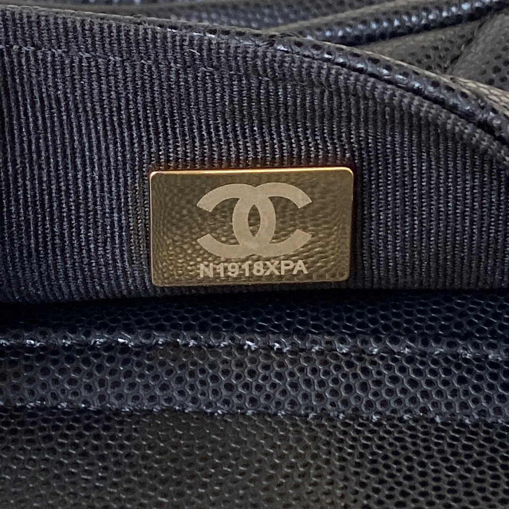 Chanel backpack AS4398 Grained shiny calfskin Black