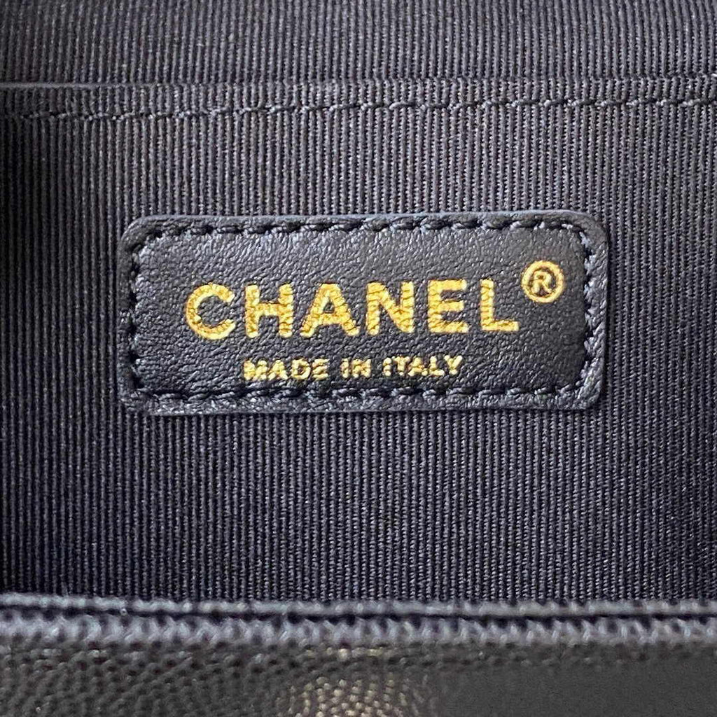 Chanel backpack AS4398 Grained shiny calfskin Black