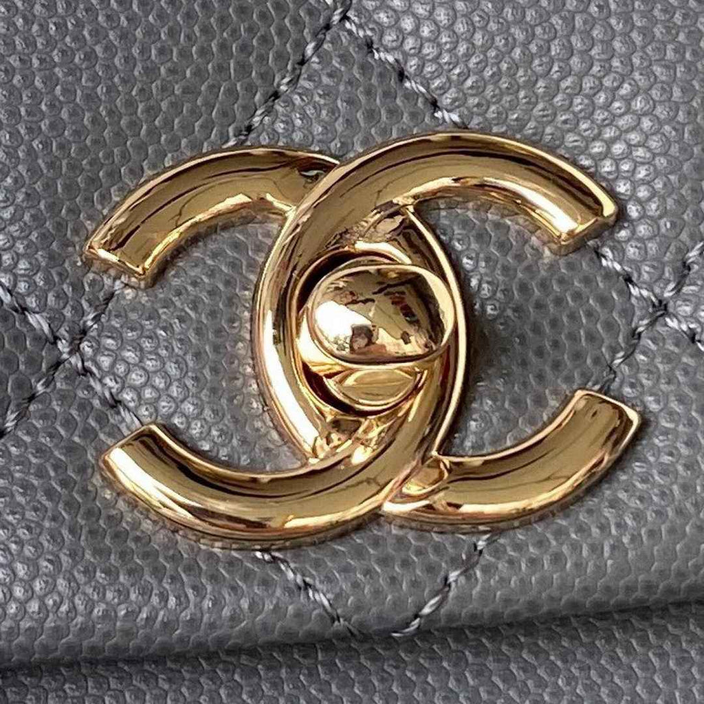 Chanel backpack AS4398 Grained shiny calfskin Gray