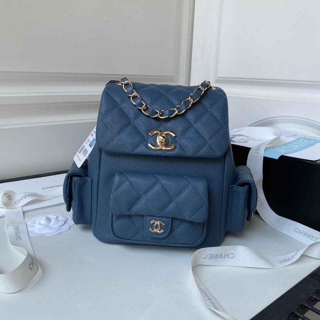 Chanel Small backpack AS4399 Grained shiny calfskin Blue