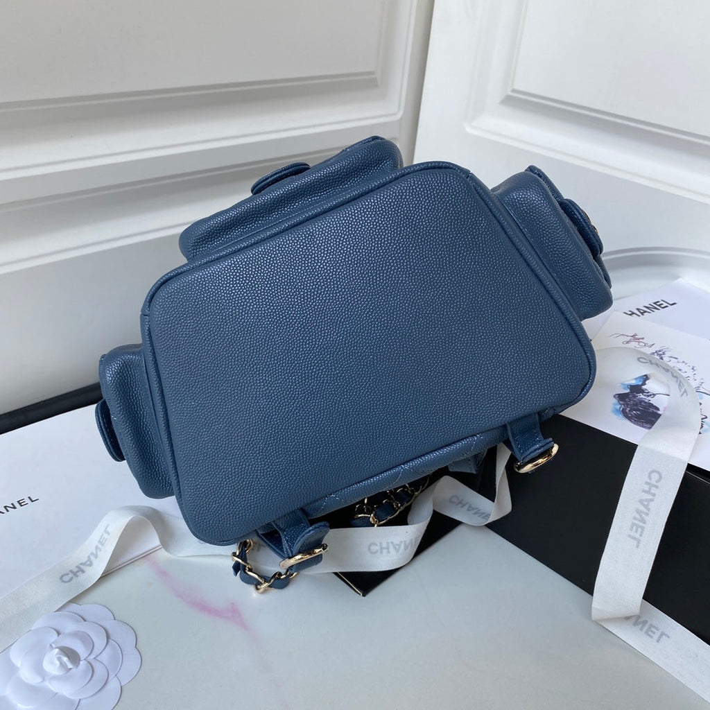 Chanel Small backpack AS4399 Grained shiny calfskin Blue