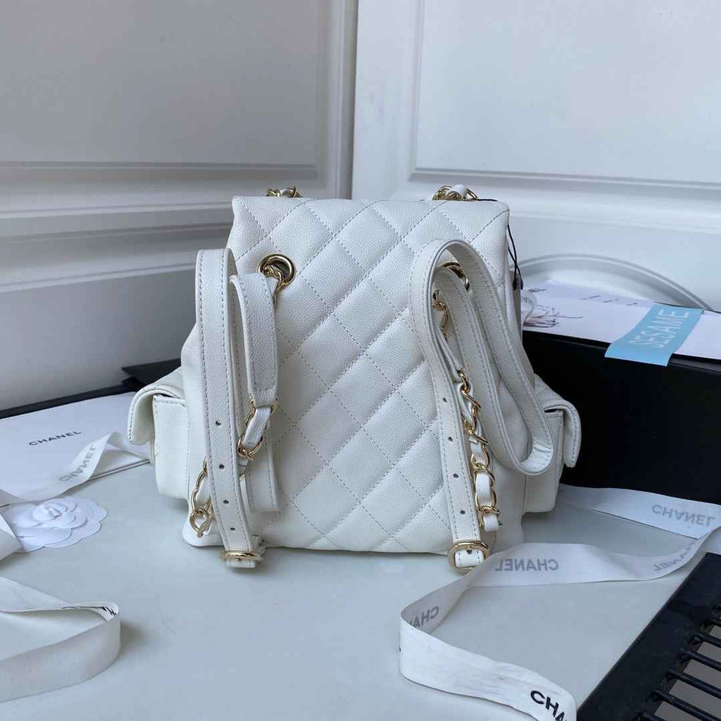 Chanel Small backpack AS4399 Grained shiny calfskin White