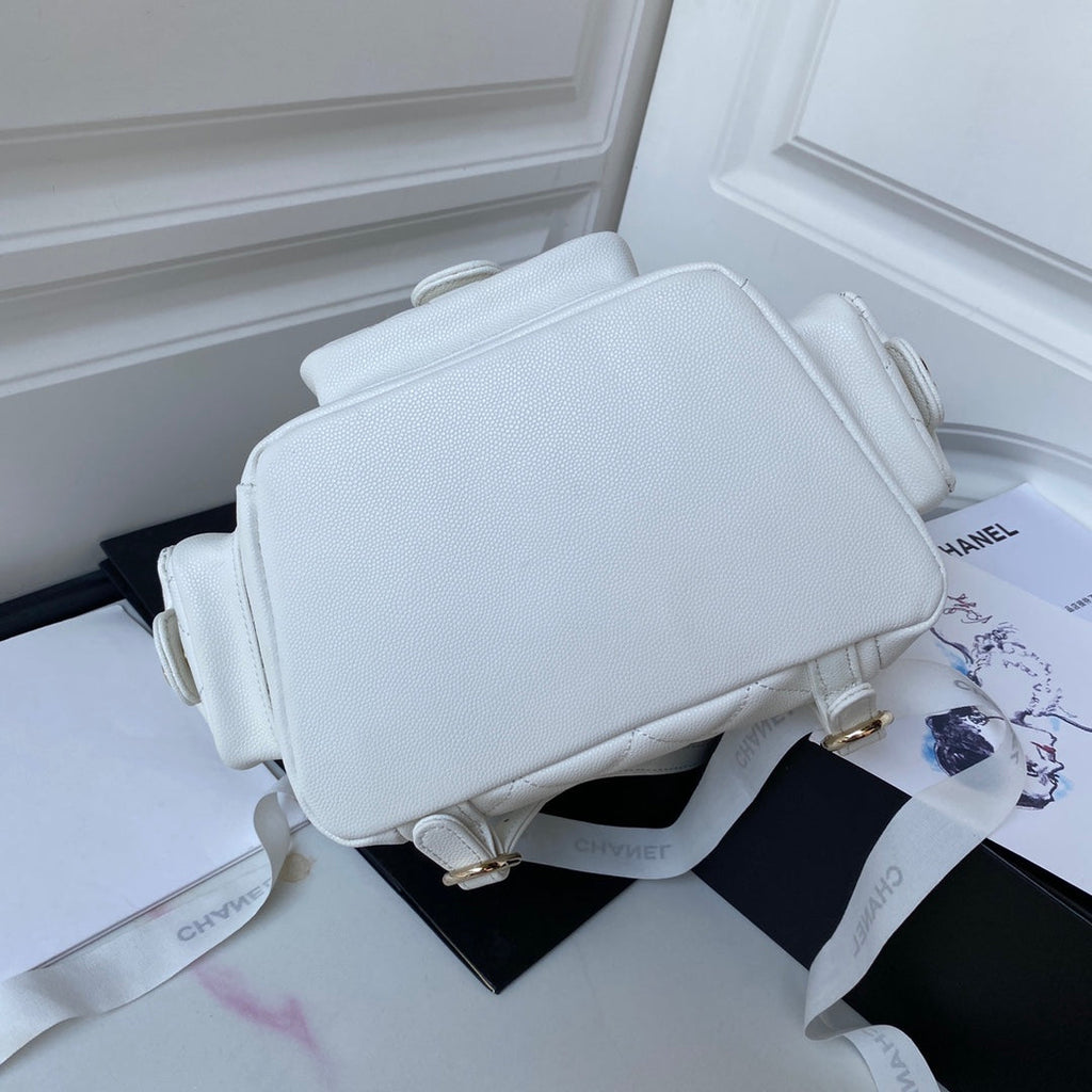 Chanel Small backpack AS4399 Grained shiny calfskin White
