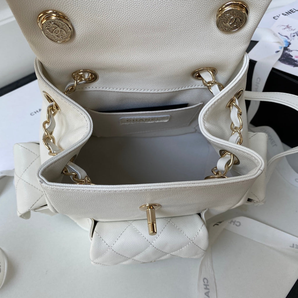 Chanel Small backpack AS4399 Grained shiny calfskin White