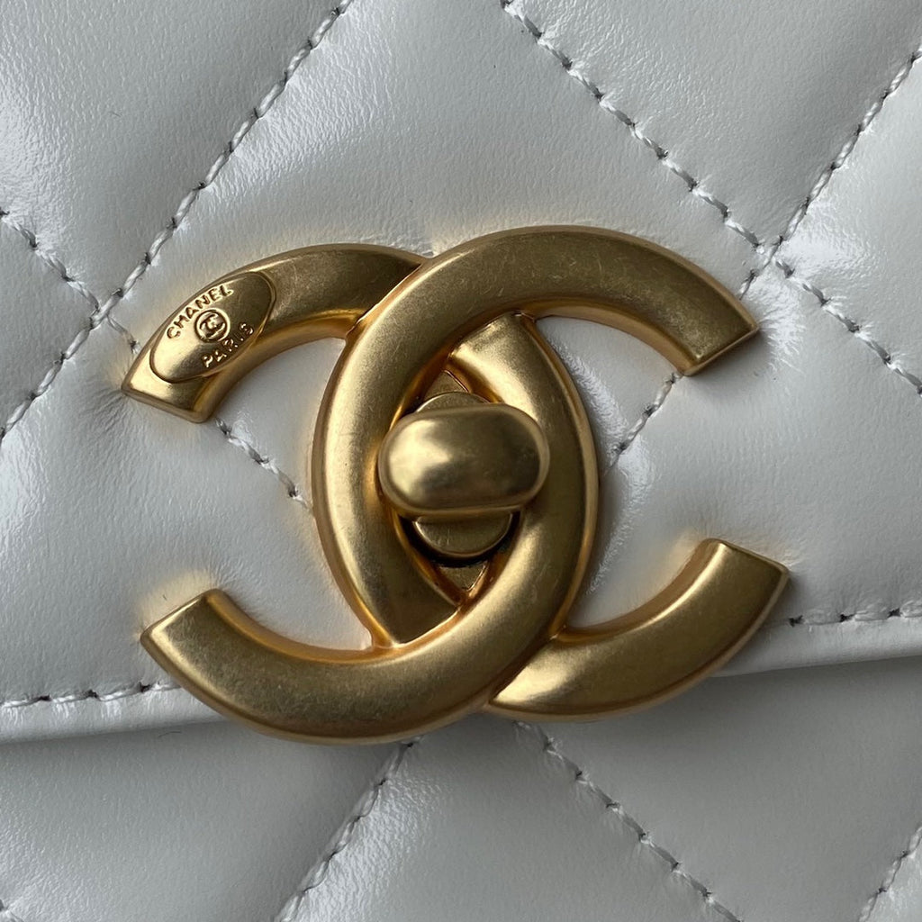 Chanel Small Flap bag AS2649 Lambskin White