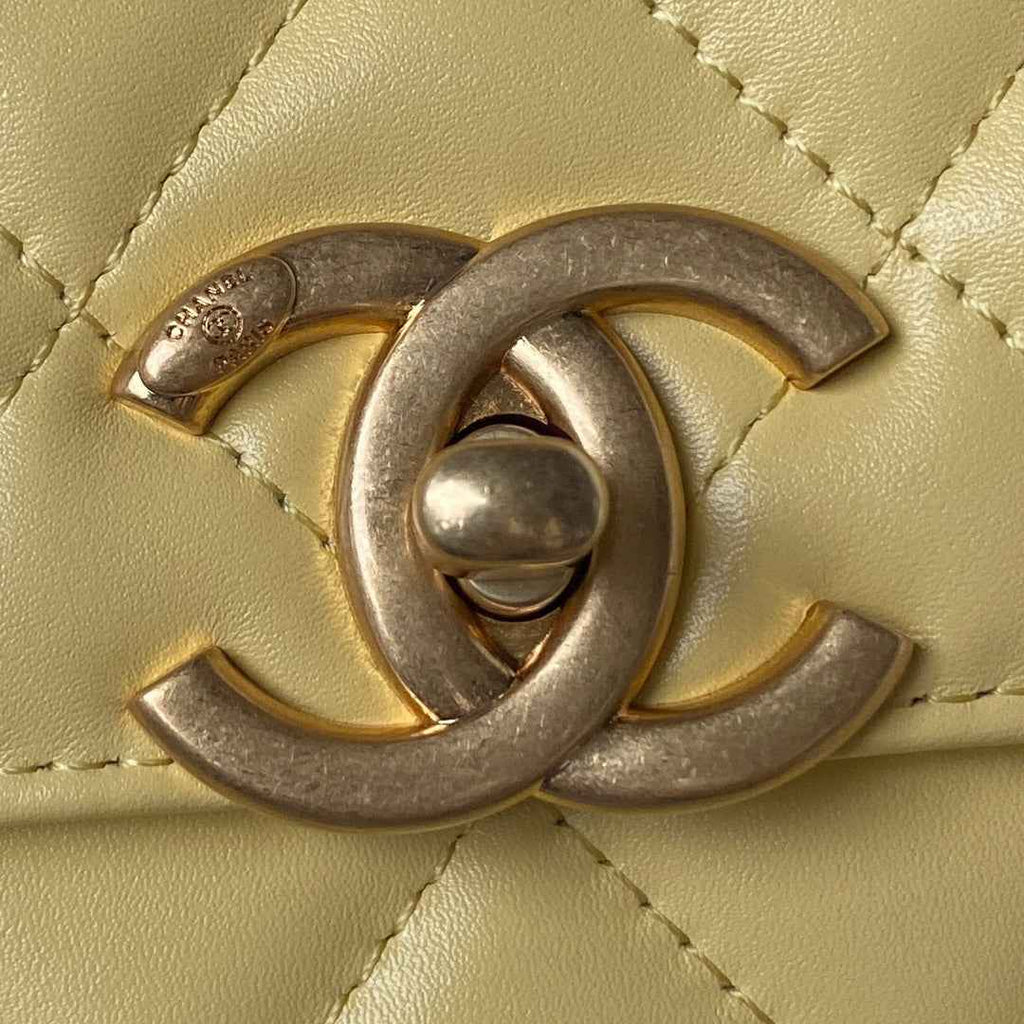 Chanel Small Flap bag AS2649 Lambskin Yellow