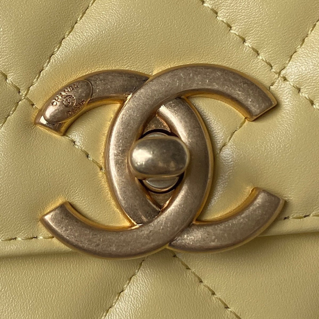 Chanel Small Flap bag AS2649 Lambskin Yellow