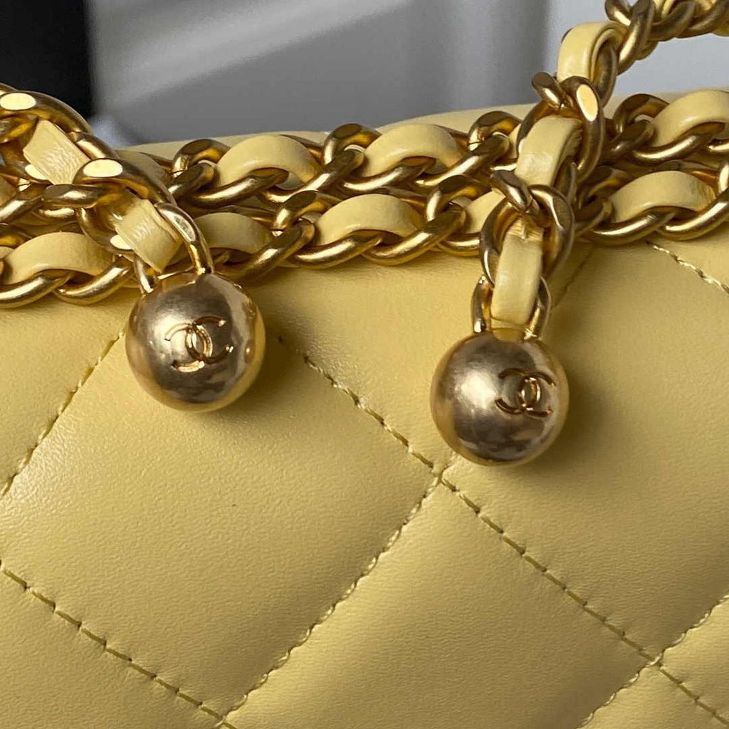 Chanel Small Flap bag AS2649 Lambskin Yellow
