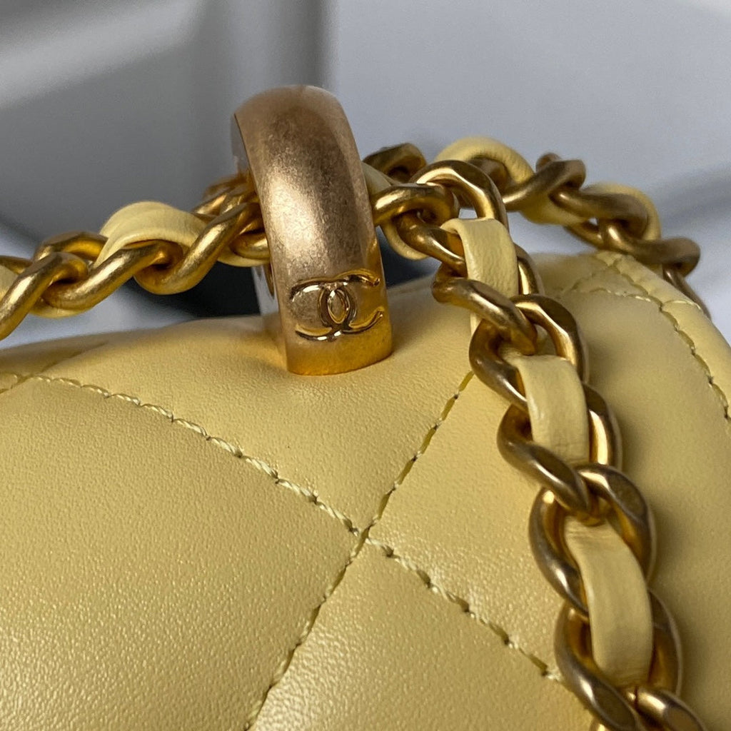 Chanel Small Flap bag AS2649 Lambskin Yellow
