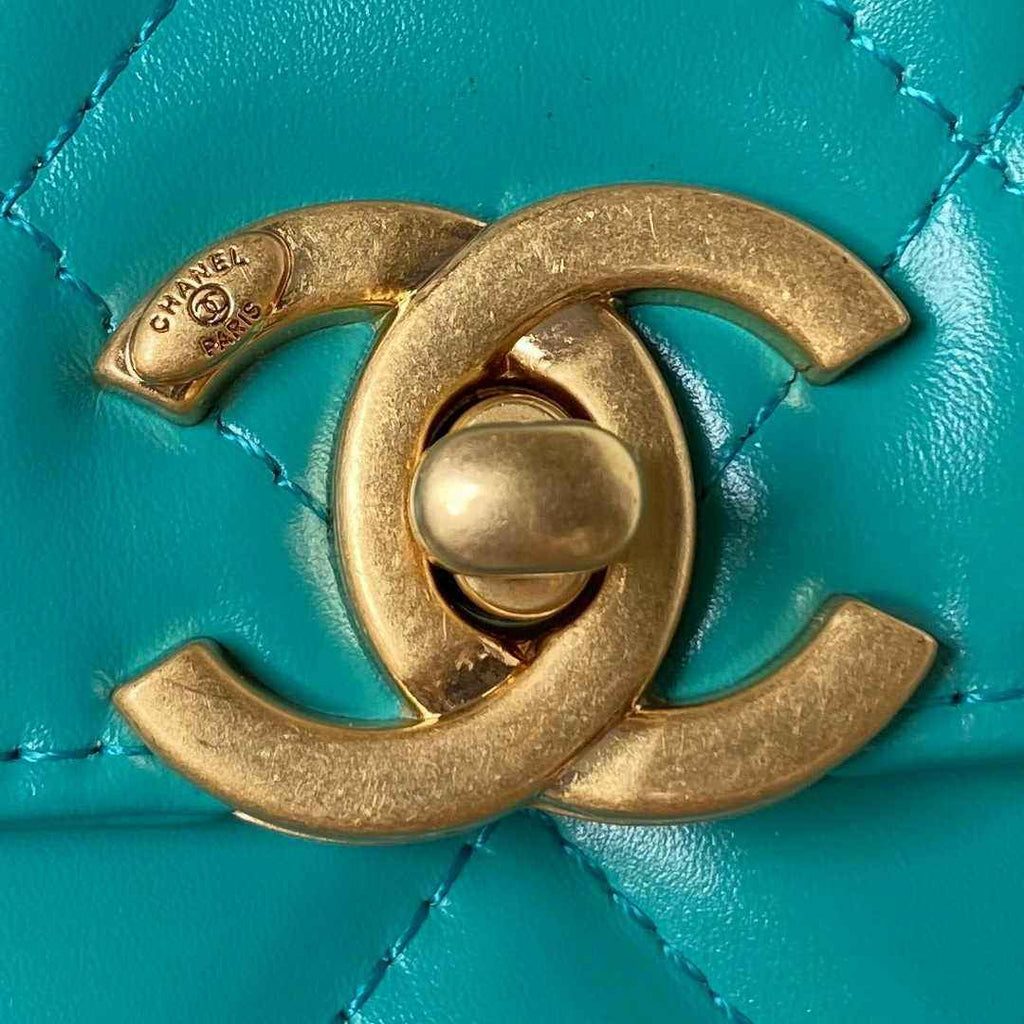 Chanel Small Flap bag AS2649 Lambskin Green