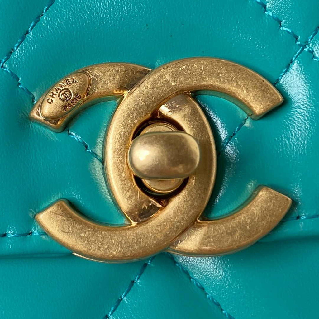 Chanel Small Flap bag AS2649 Lambskin Green