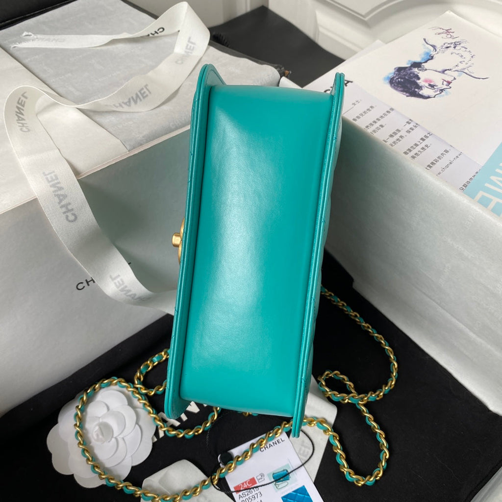 Chanel Small Flap bag AS2649 Lambskin Green