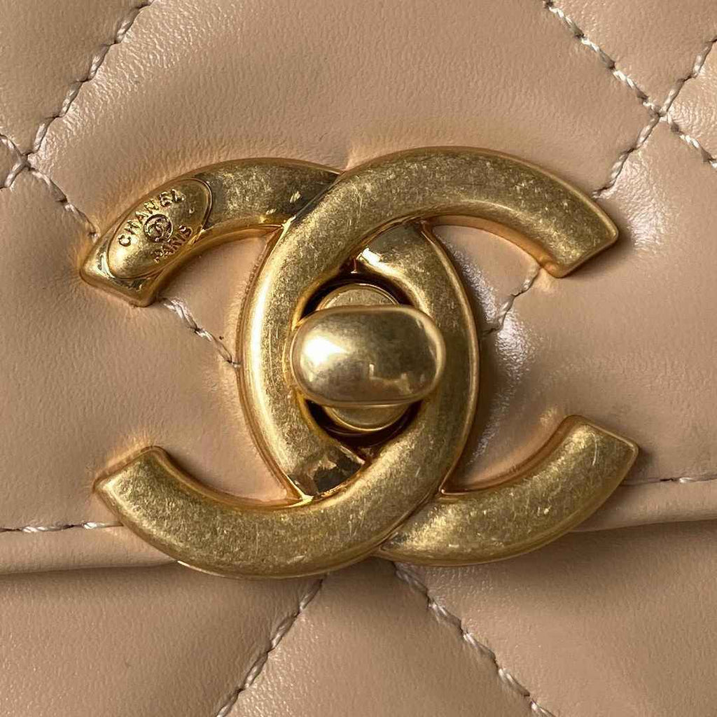 Chanel Small Flap bag AS2649 Lambskin Apricot