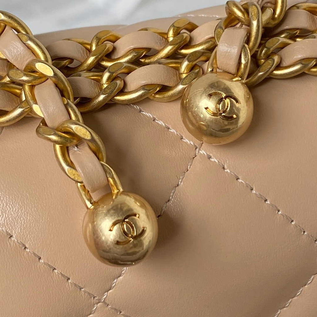 Chanel Small Flap bag AS2649 Lambskin Apricot