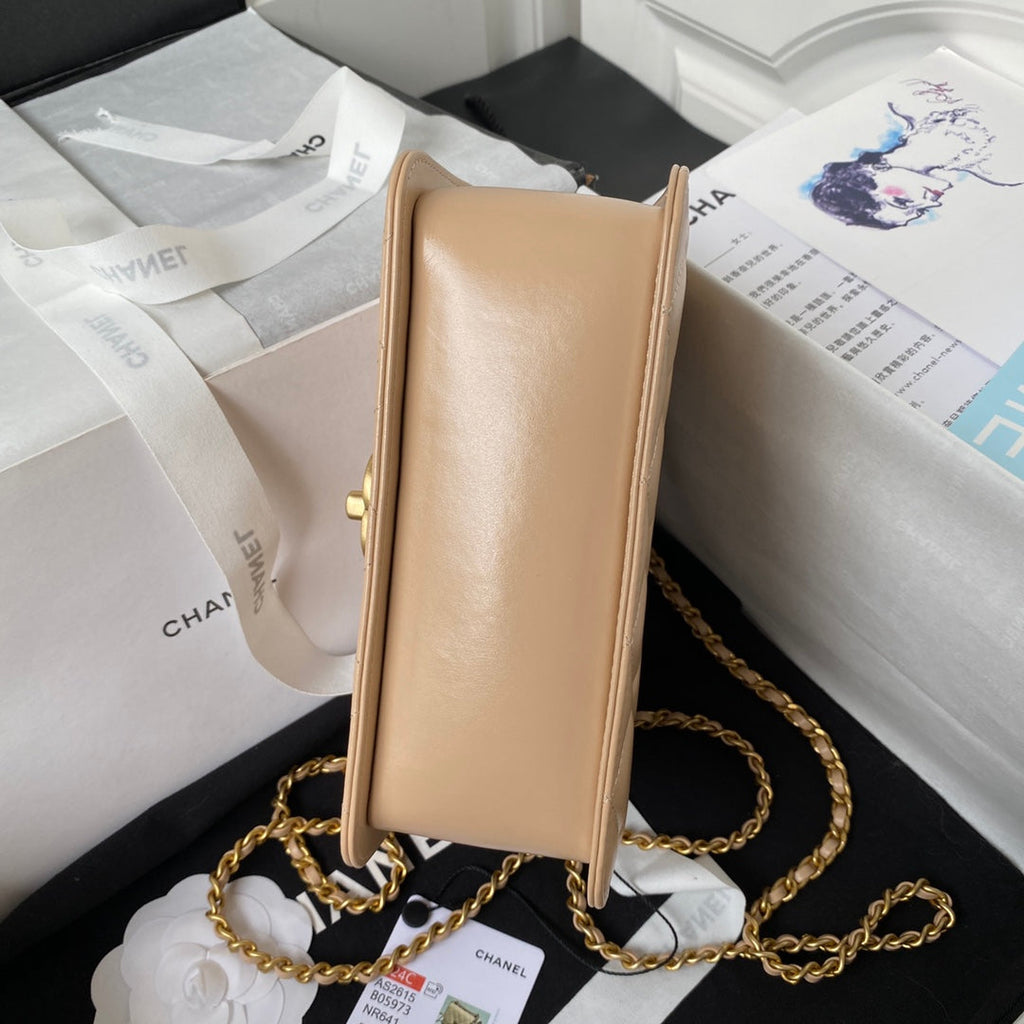 Chanel Small Flap bag AS2649 Lambskin Apricot