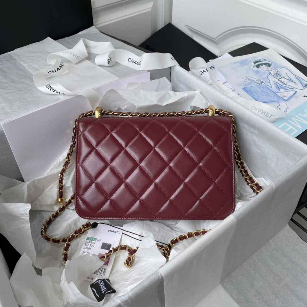 Chanel Small Flap bag AS2649 Lambskin Red