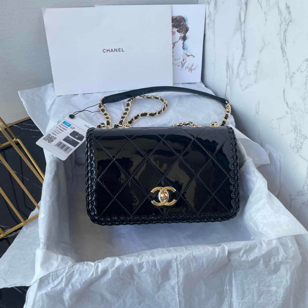 Chanel Small Flap Bag AS4206 Patent  Black