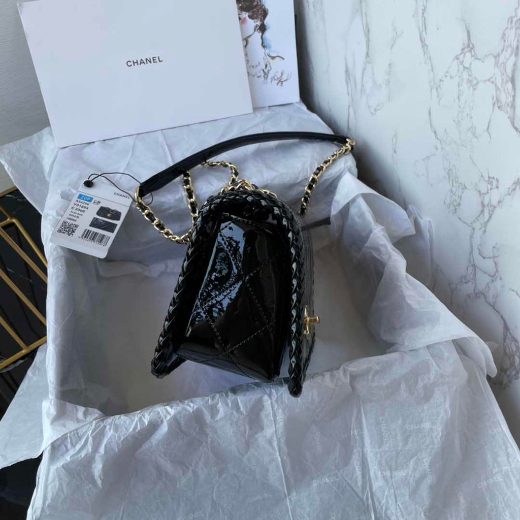 Chanel Small Flap Bag AS4206 Patent  Black