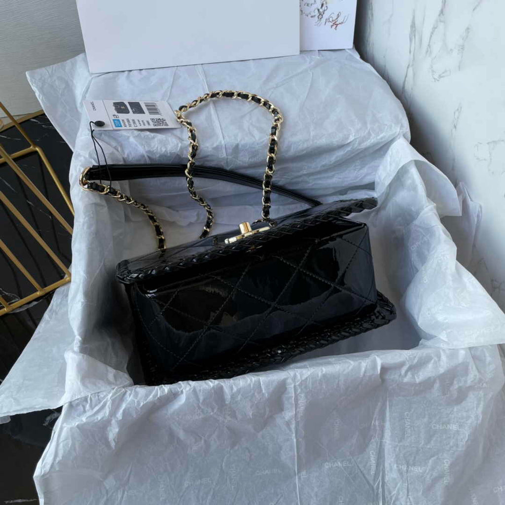 Chanel Small Flap Bag AS4206 Patent  Black