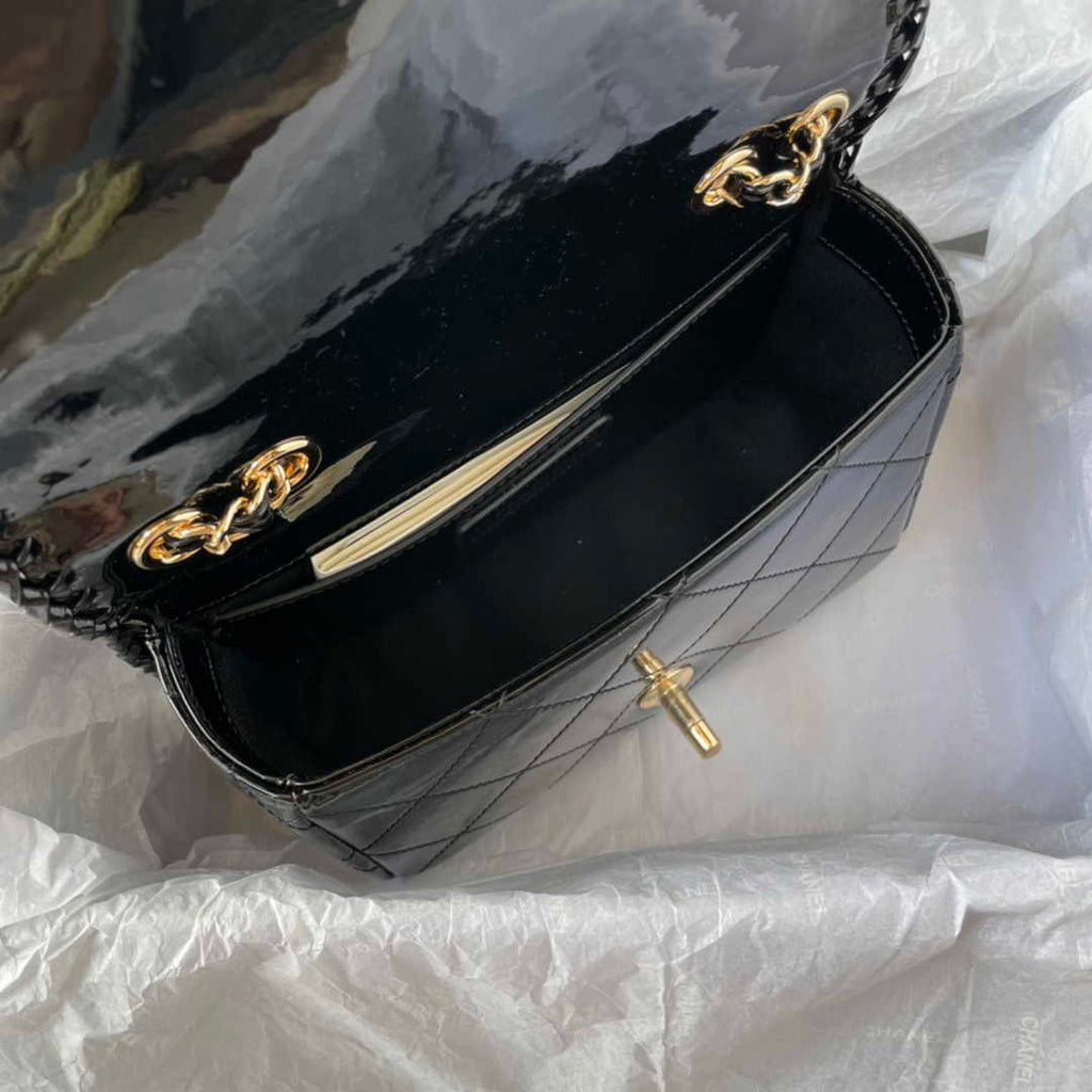 Chanel Small Flap Bag AS4206 Patent  Black