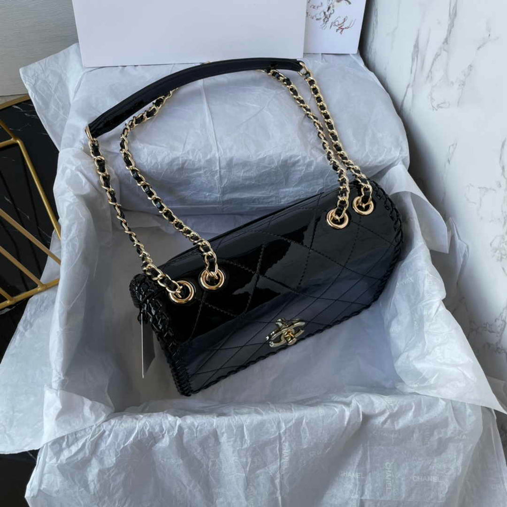 Chanel Small Flap Bag AS4206 Patent  Black