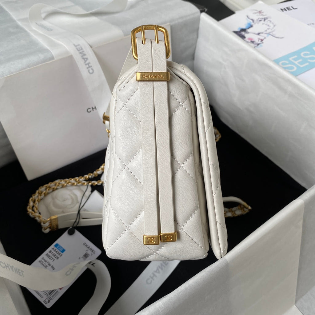 Chanel Small flap bag AS4353 Lambskin White