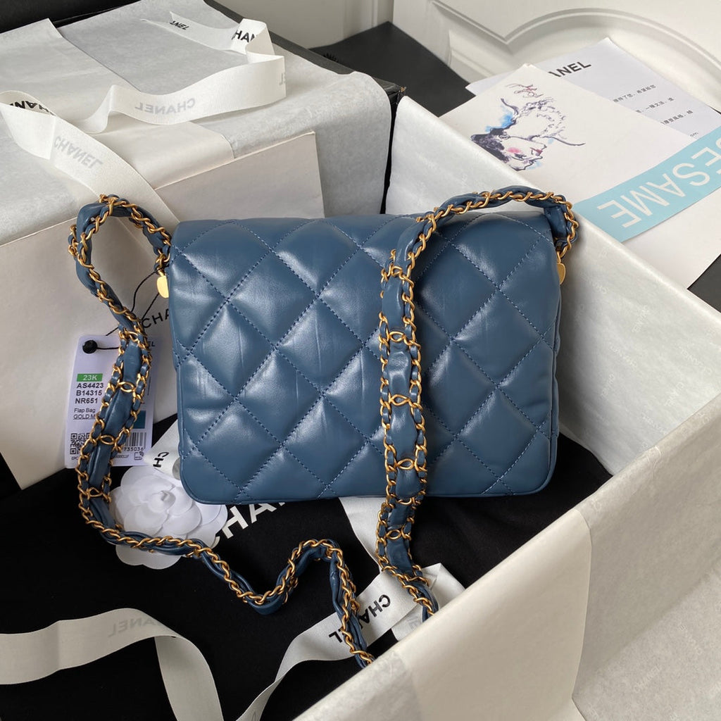 Chanel Small flap bag AS4423 Lambskin Navy Blue