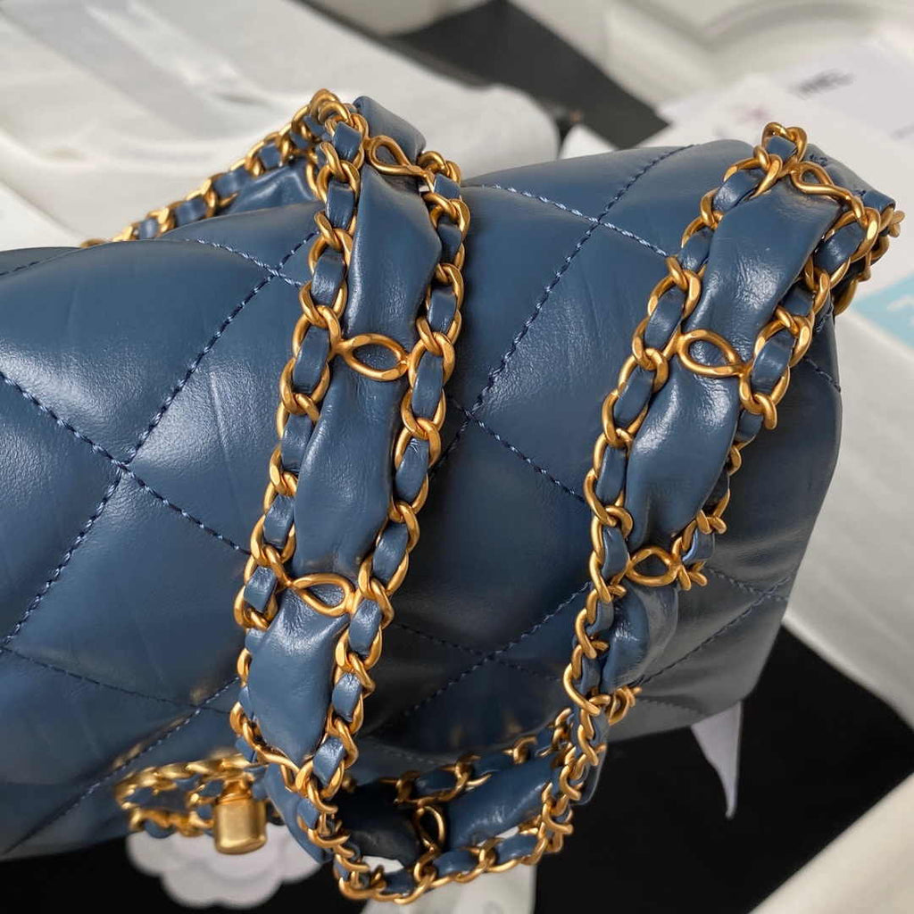 Chanel Small flap bag AS4423 Lambskin Navy Blue