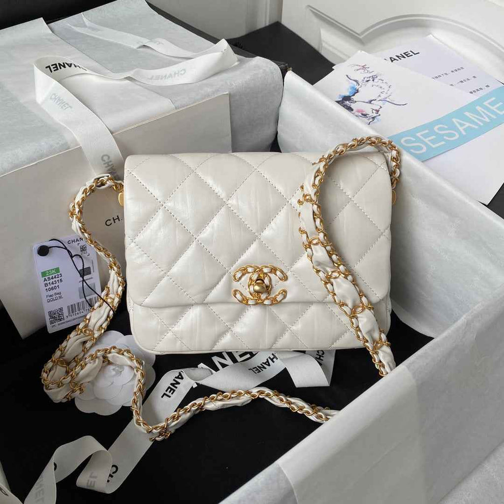 Chanel Small flap bag AS4423 Lambskin White