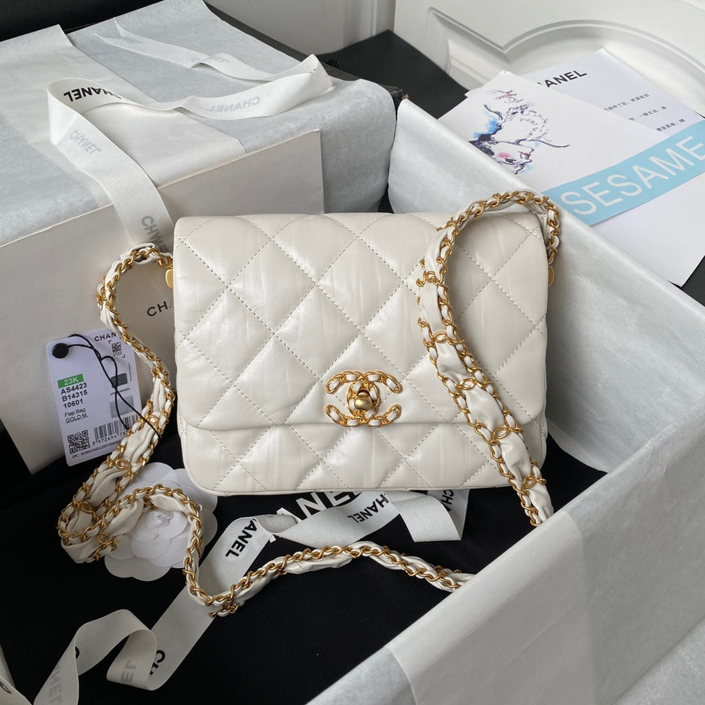 Chanel Small flap bag AS4423 Lambskin White