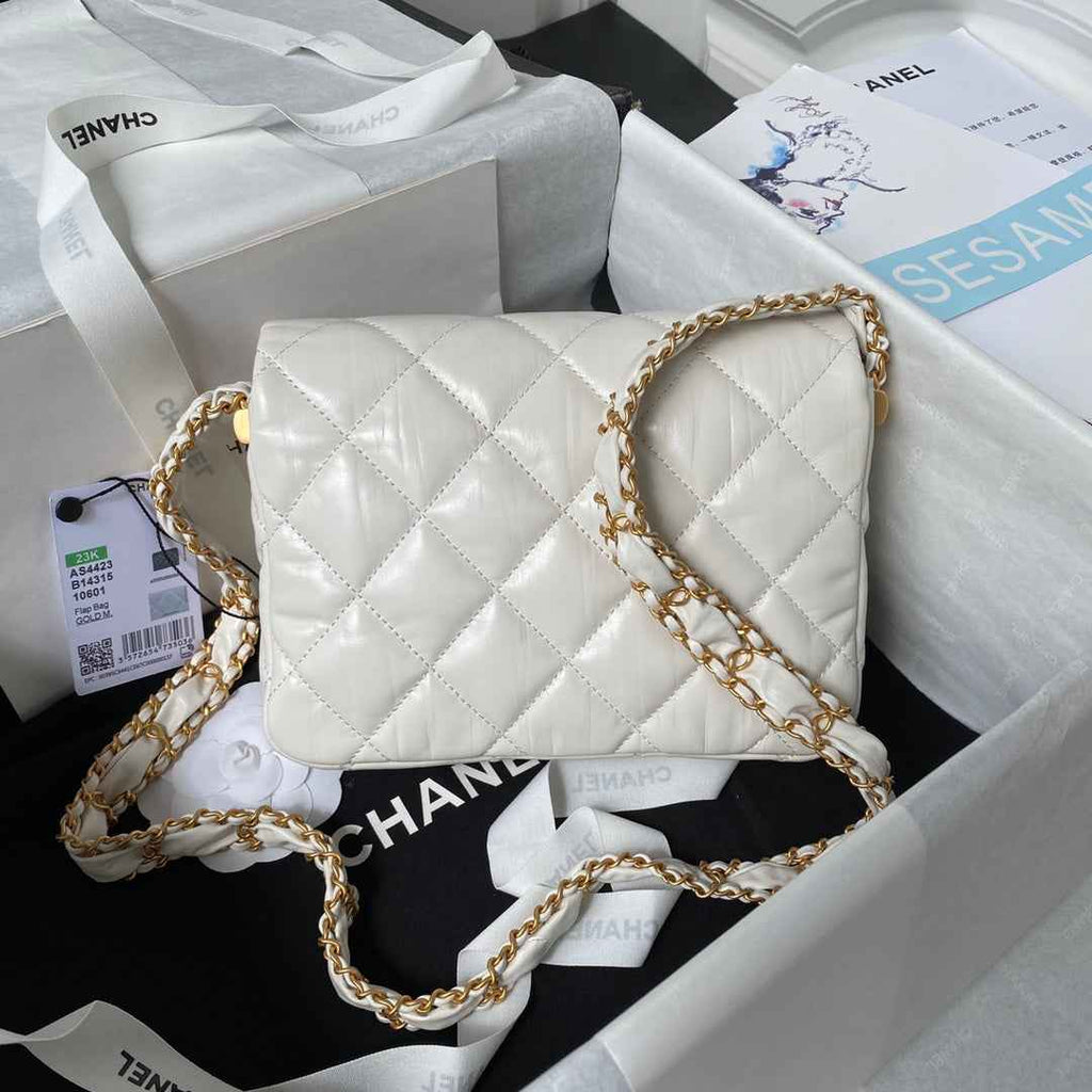 Chanel Small flap bag AS4423 Lambskin White