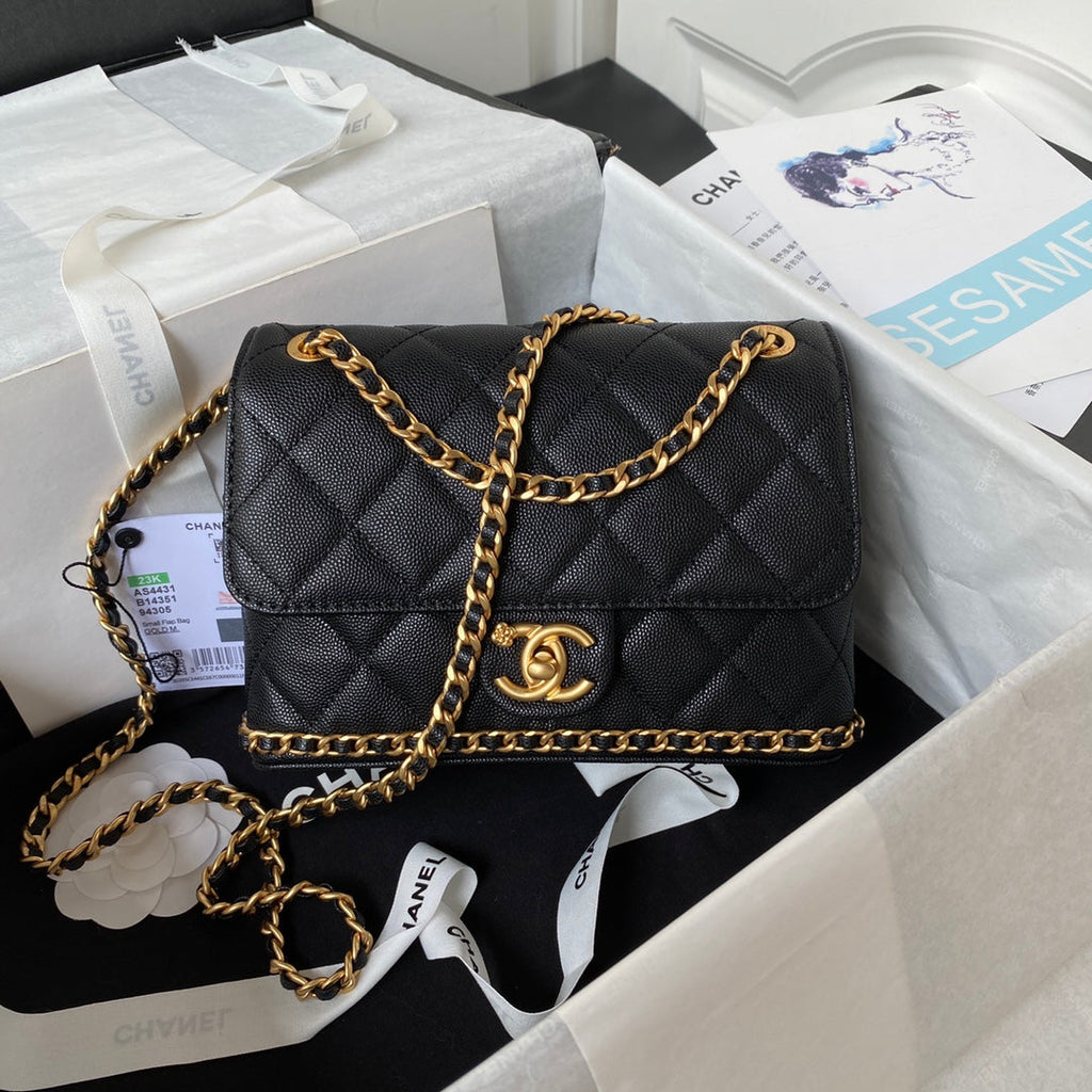 Chanel Small Flap Bag AS4431 Calfskin Black