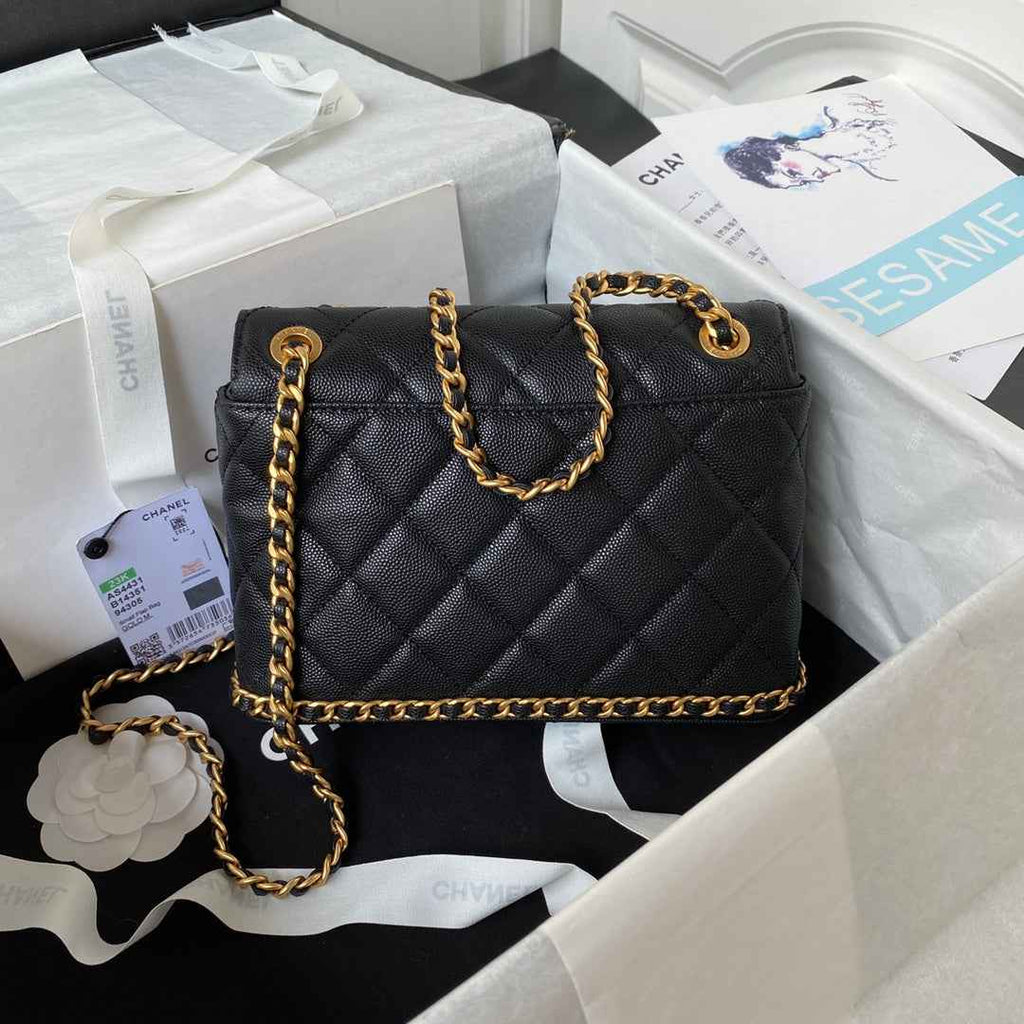 Chanel Small Flap Bag AS4431 Calfskin Black
