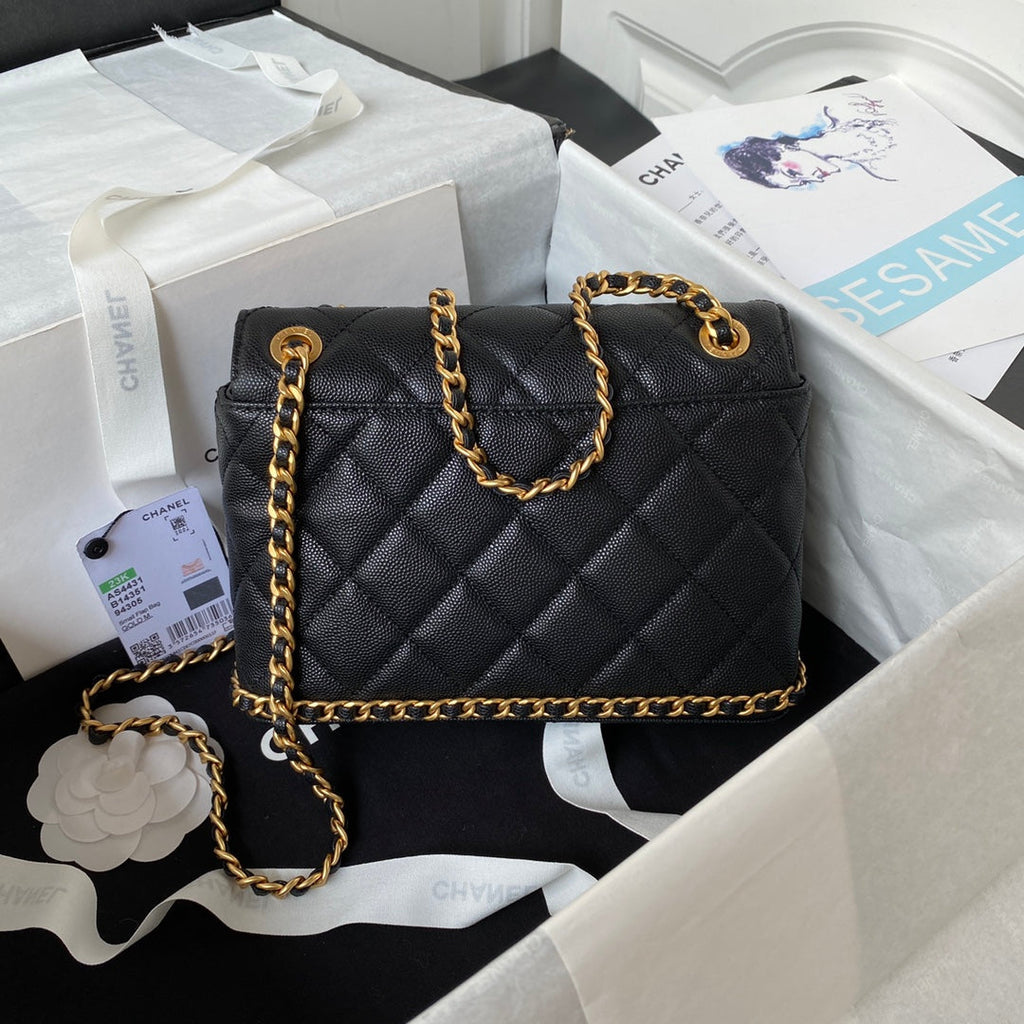 Chanel Small Flap Bag AS4431 Calfskin Black