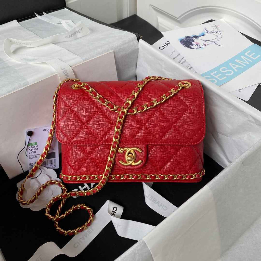 Chanel Small Flap Bag AS4431 Calfskin Red