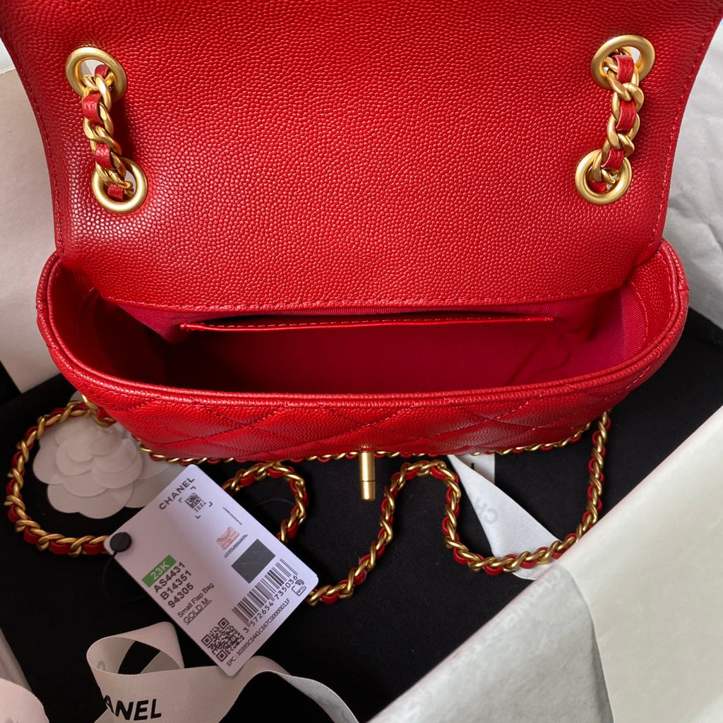 Chanel Small Flap Bag AS4431 Calfskin Red