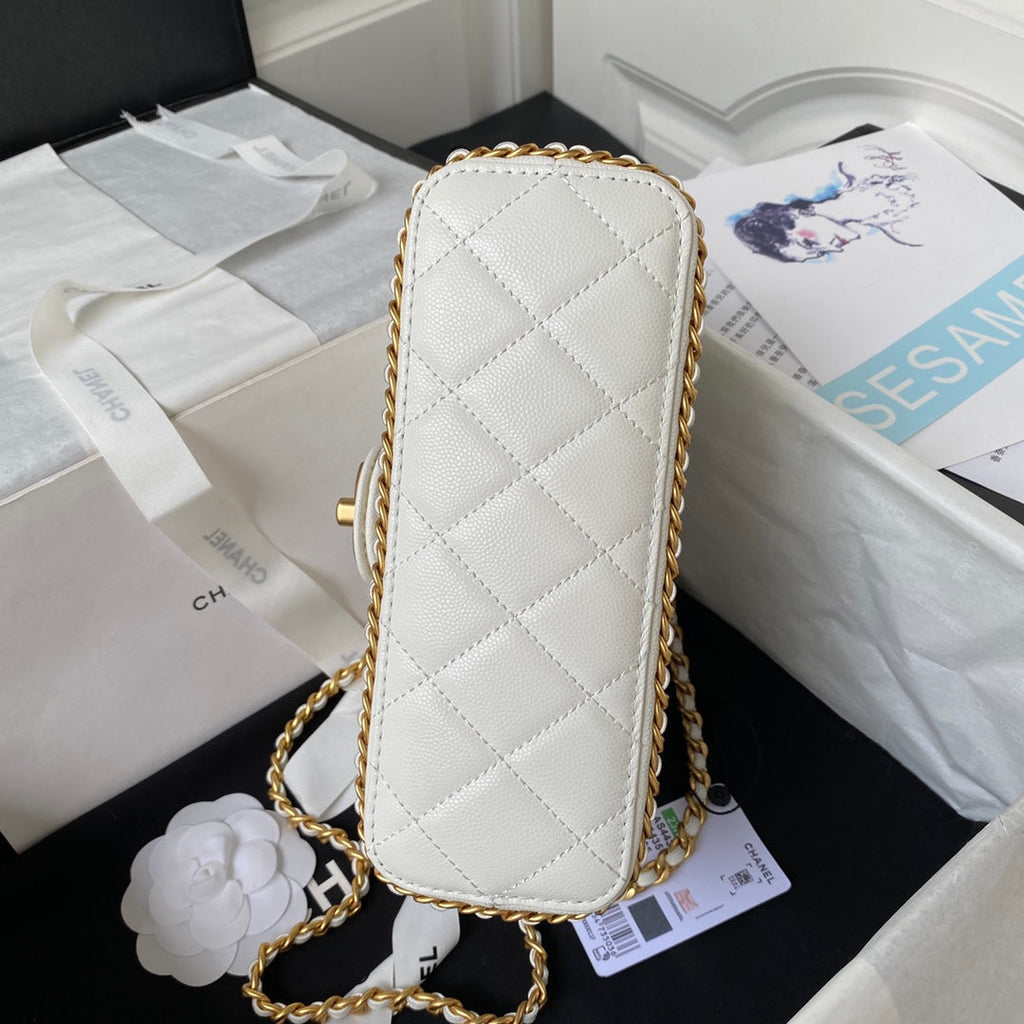 Chanel Small Flap Bag AS4431 Calfskin White