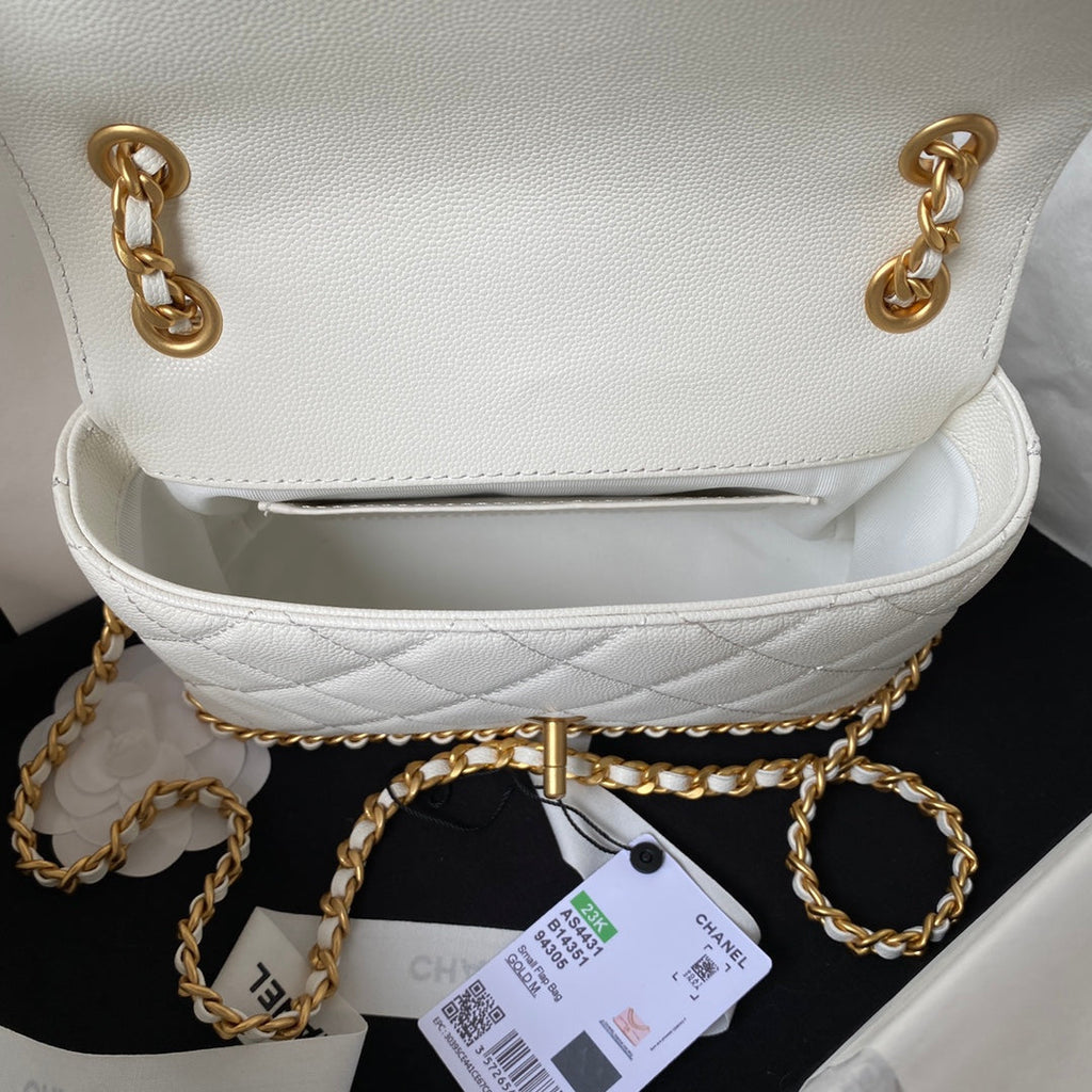 Chanel Small Flap Bag AS4431 Calfskin White