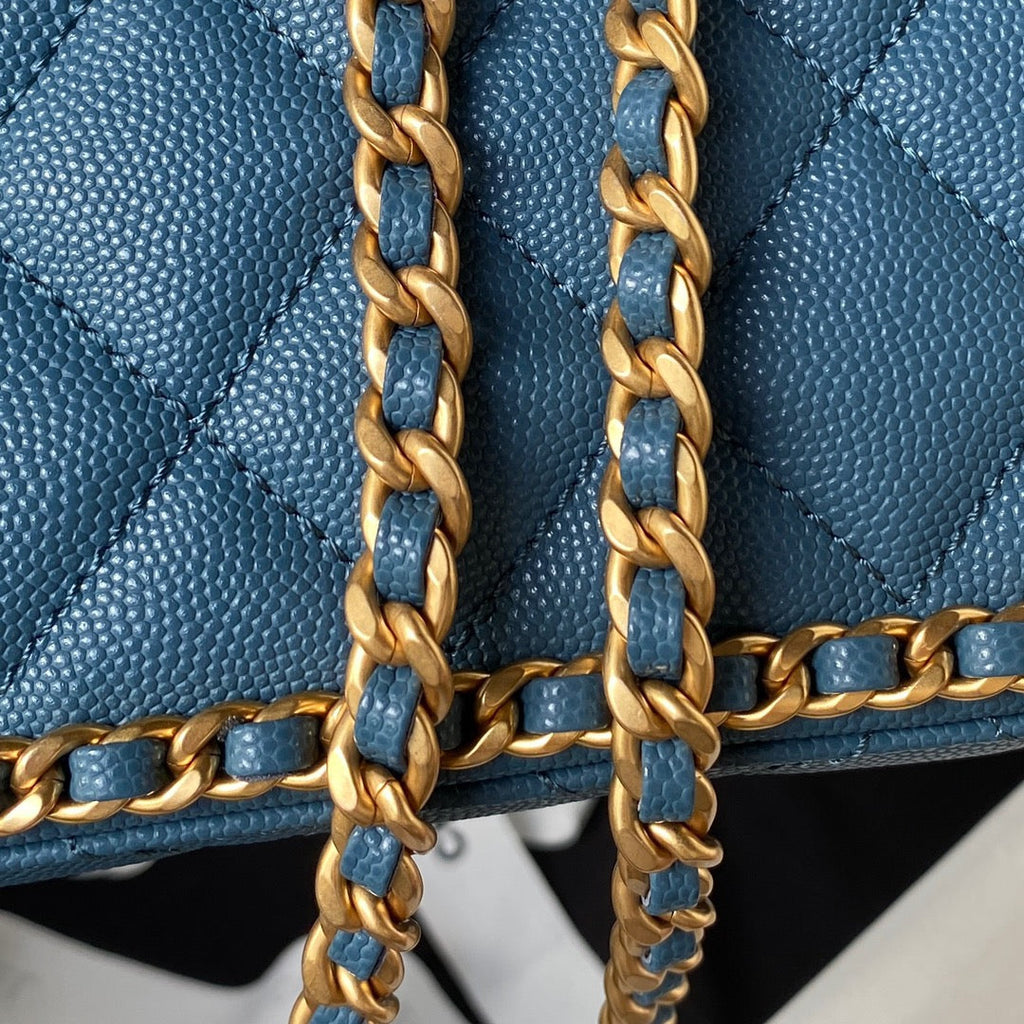 Chanel Small Flap Bag AS4431 Calfskin Blue