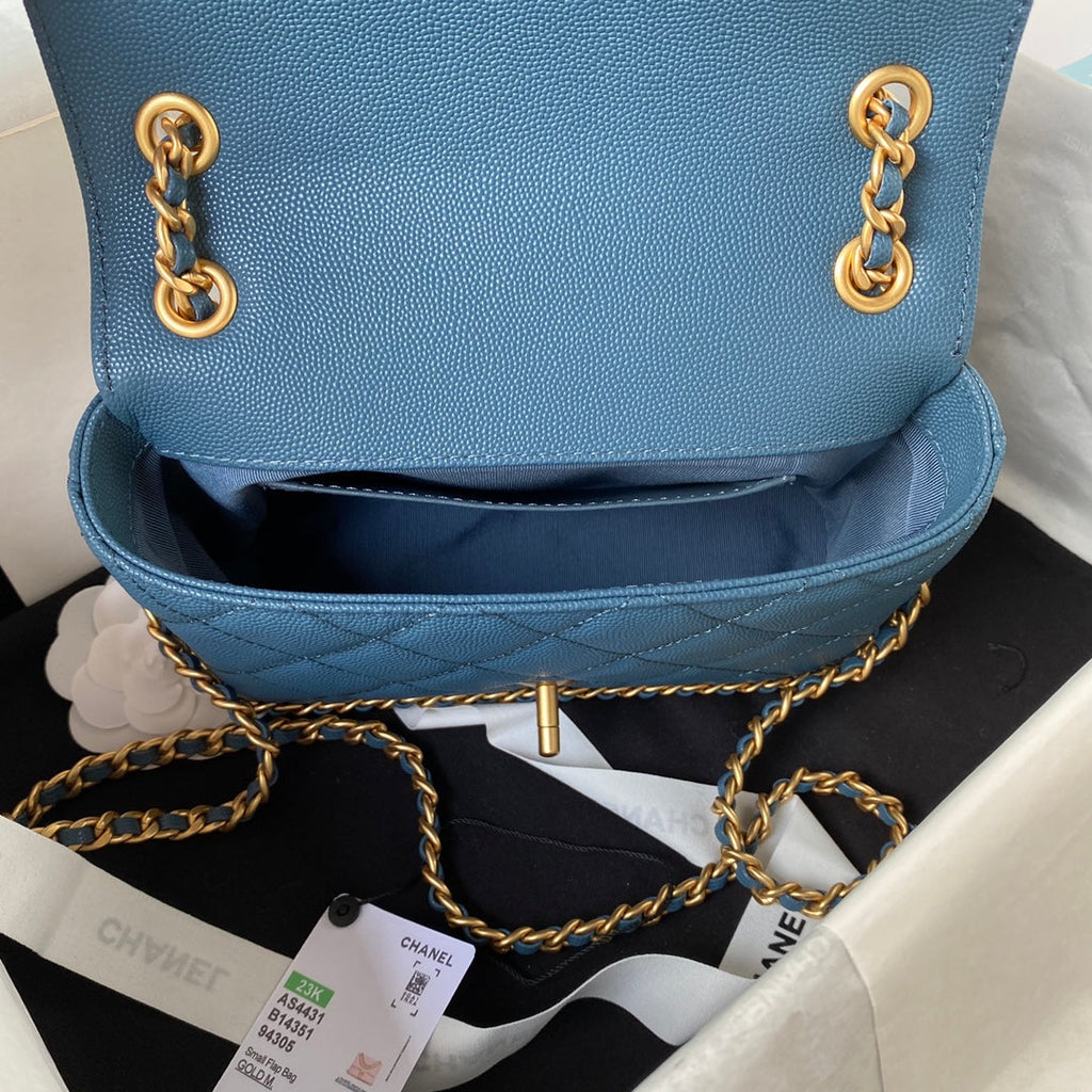 Chanel Small Flap Bag AS4431 Calfskin Blue