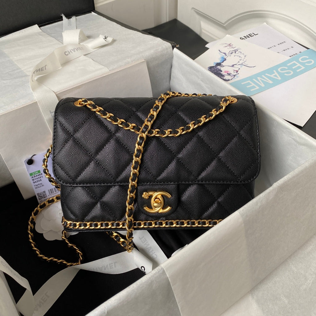 Chanel Small Flap Bag AS4489 Calfskin Black