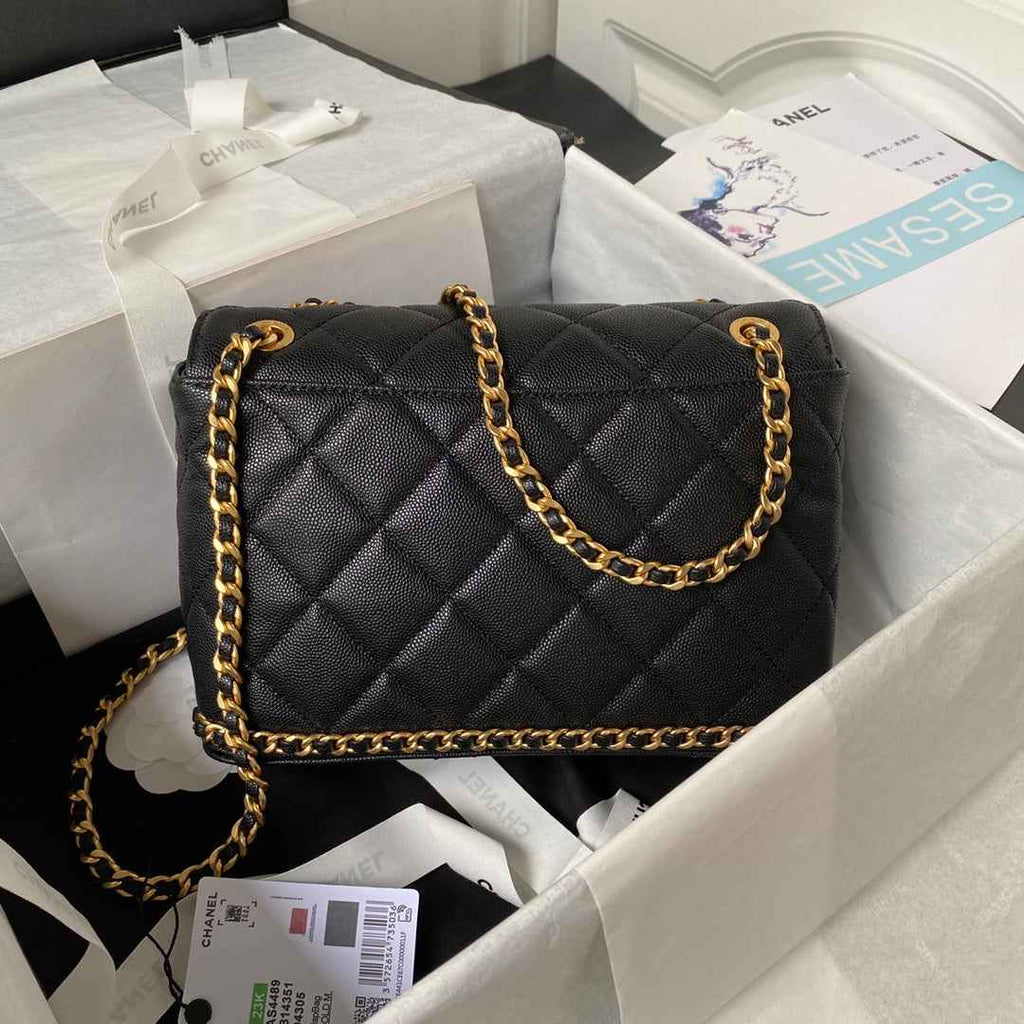 Chanel Small Flap Bag AS4489 Calfskin Black